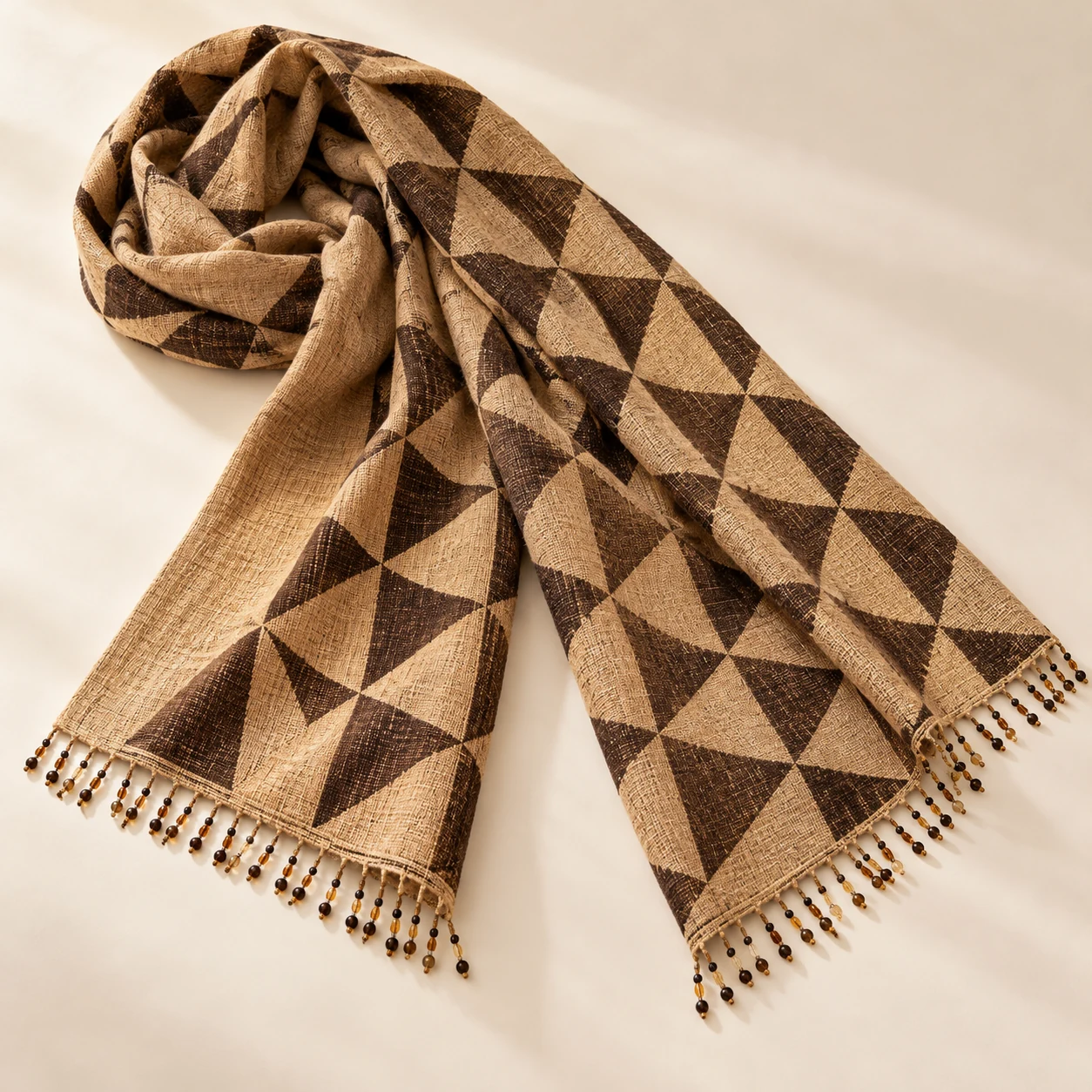 Dune Mosaic Shawl in Sand / Brown
